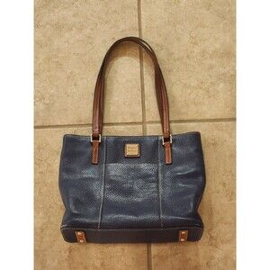 Dooney & Bourke Navy Pebbled Leather Lexington Shopper Tote/Purse